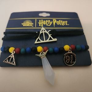 NEW Harry Potter Wizarding World 2 pack bracelets Deathly Hallows Platform 9 3/4
